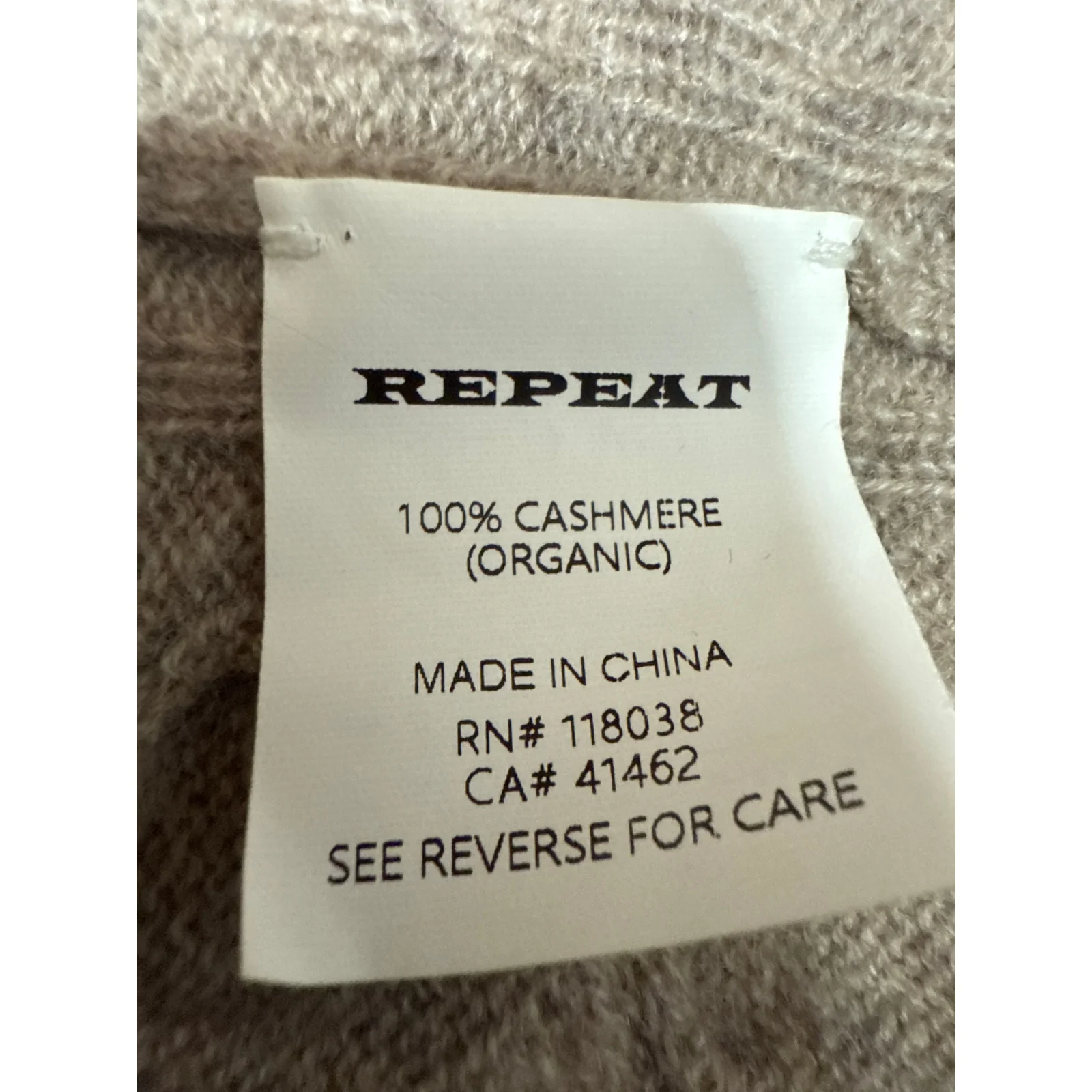 Repeat 100% Cashmere Tan Cable Knit Open Front Long Sleeve Cardigan Sweater XXS - Image 4