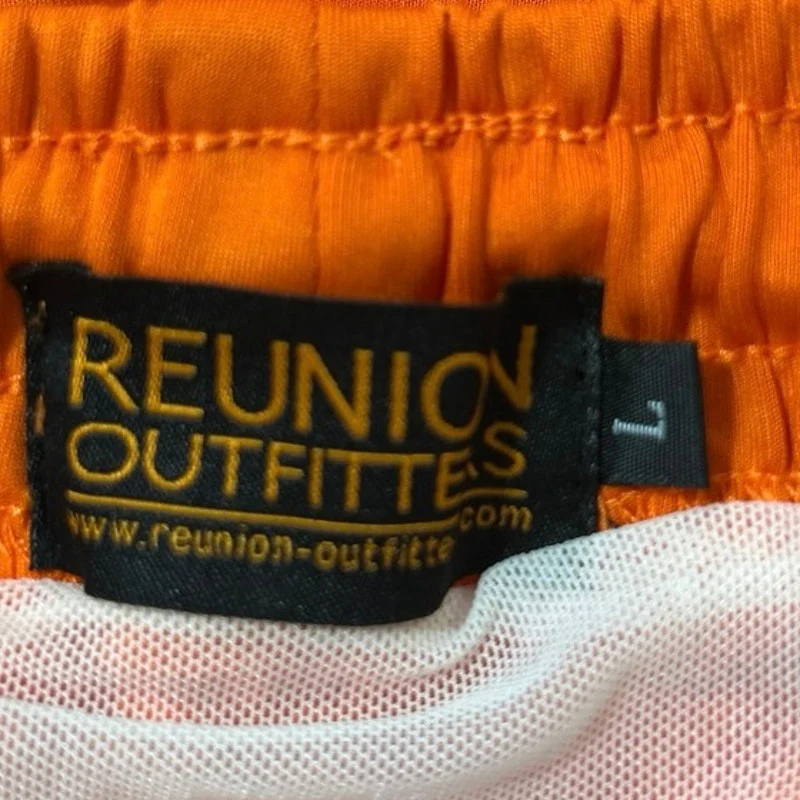 Reunion Outfitters Men's Orange Elastic Waist Embroidered Casual Sweat Shorts L - Image 4