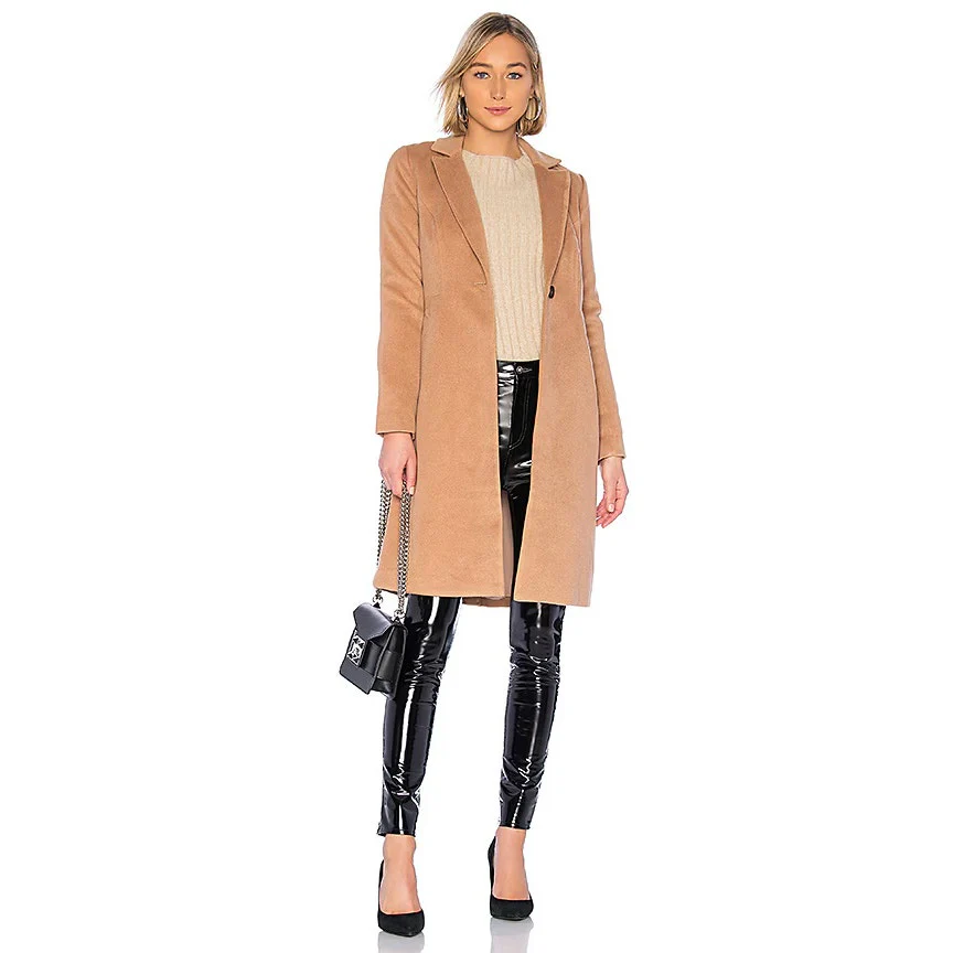 Revolve x Lover + Friends Storm Camel Tan One Button Long Over Coat Jacket Sz S - Image 2
