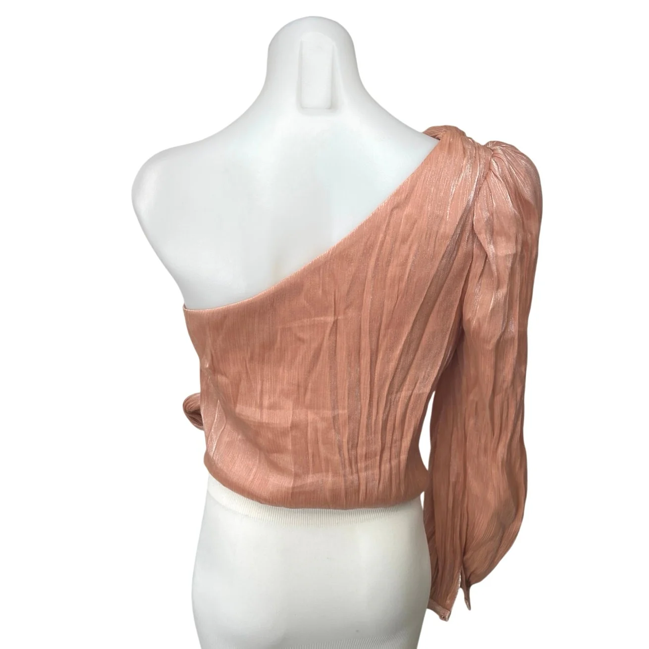 REVOLVE x Lovers + Friends Kendall Rose Metallic One Shoulder Tie Blouse Top S - Image 3