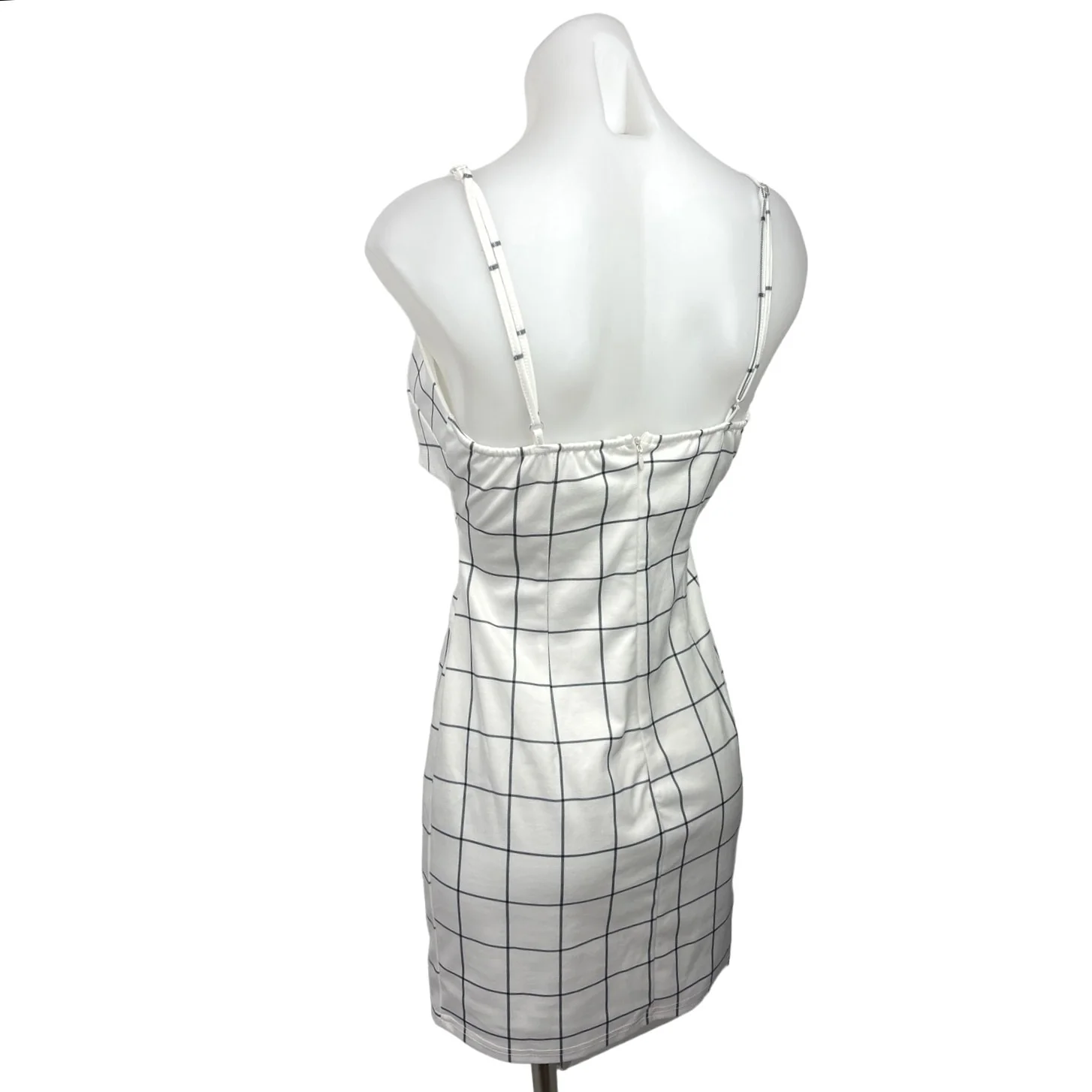 Revolve x Superdown White Black Grid Cutout Waist Mini Bodycon Dress Size S - Image 2