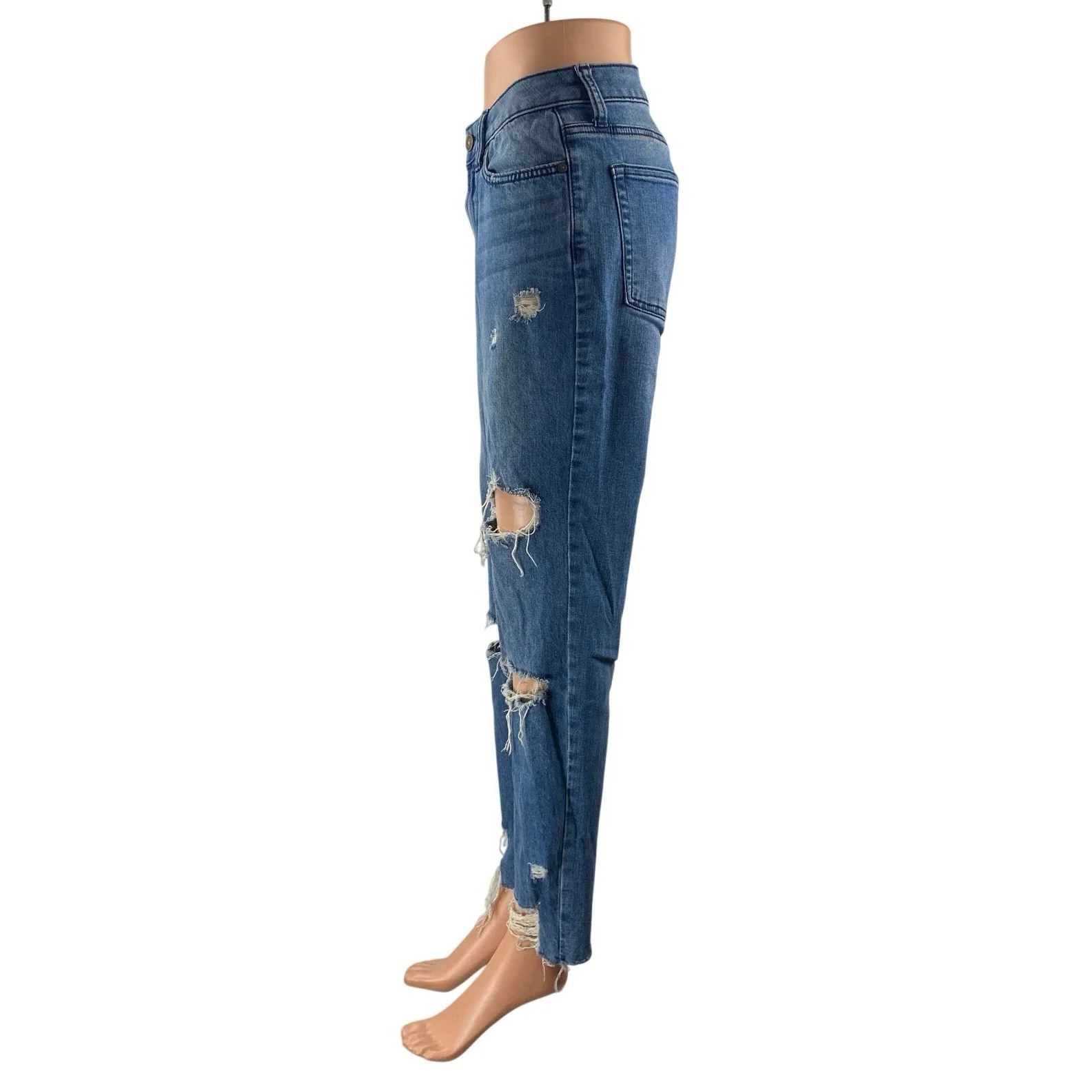 Rewash Women's Blue Distressed High Waisted Straight Leg Denim Jeans Size 5 - Image 2