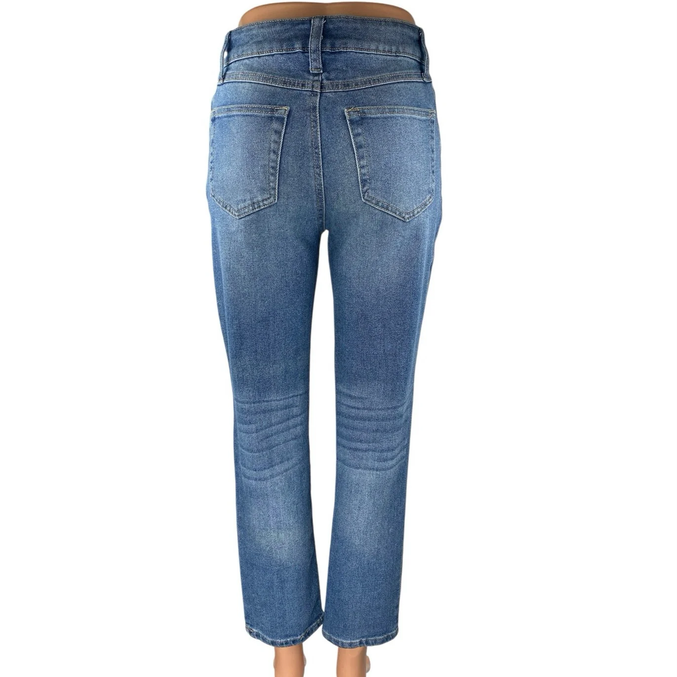 Rewash Women's Blue Medium Wash High Rise Straight Leg Denim Jeans Pants Size 24 - Image 3