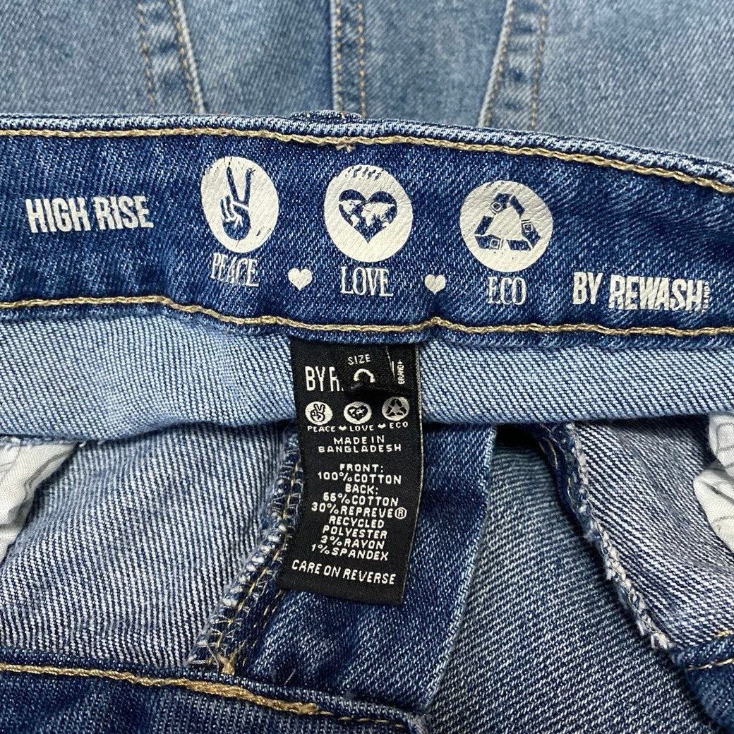 Rewash Women's Blue Medium Wash High Rise Straight Leg Denim Jeans Pants Size 24 - Image 4