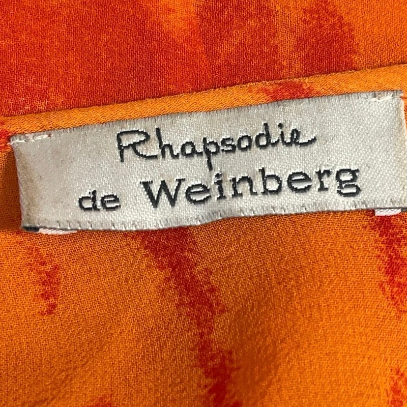 Rhapsodie De Weinberg Orange Leopard Animal Print Tie Front Sheer Blouse Top 40 - Image 4