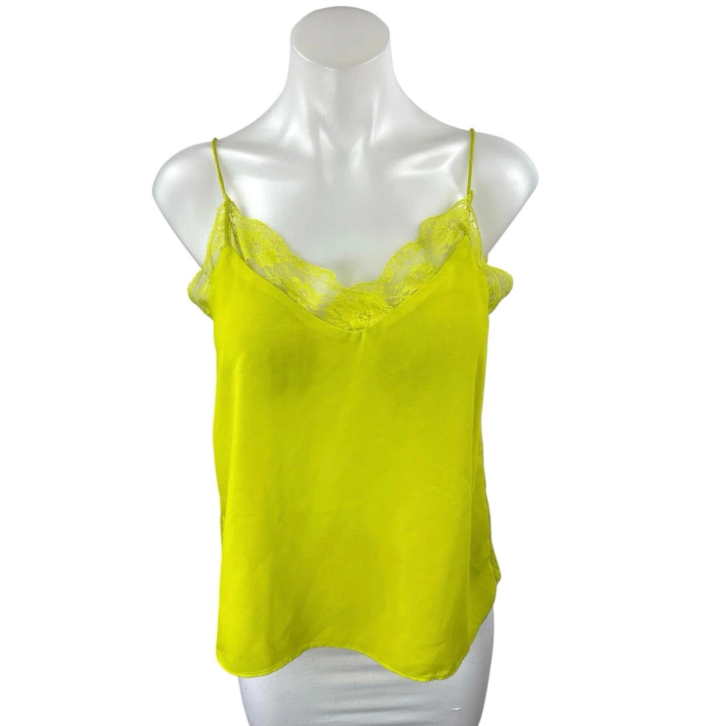 Rich Fashion Women's Yellow Lace Sleeveless Cami Camisole Slip Tank Top Size 4