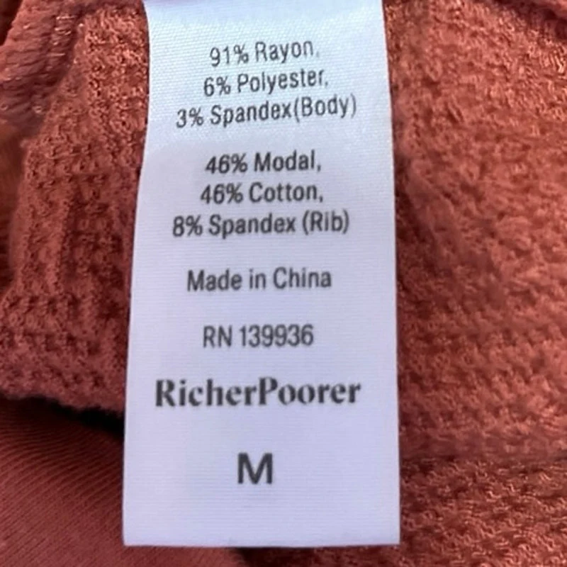 RicherPoorer Copper Brown Crew Neck Long Sleeve Pullover Sweater Top Size M - Image 4