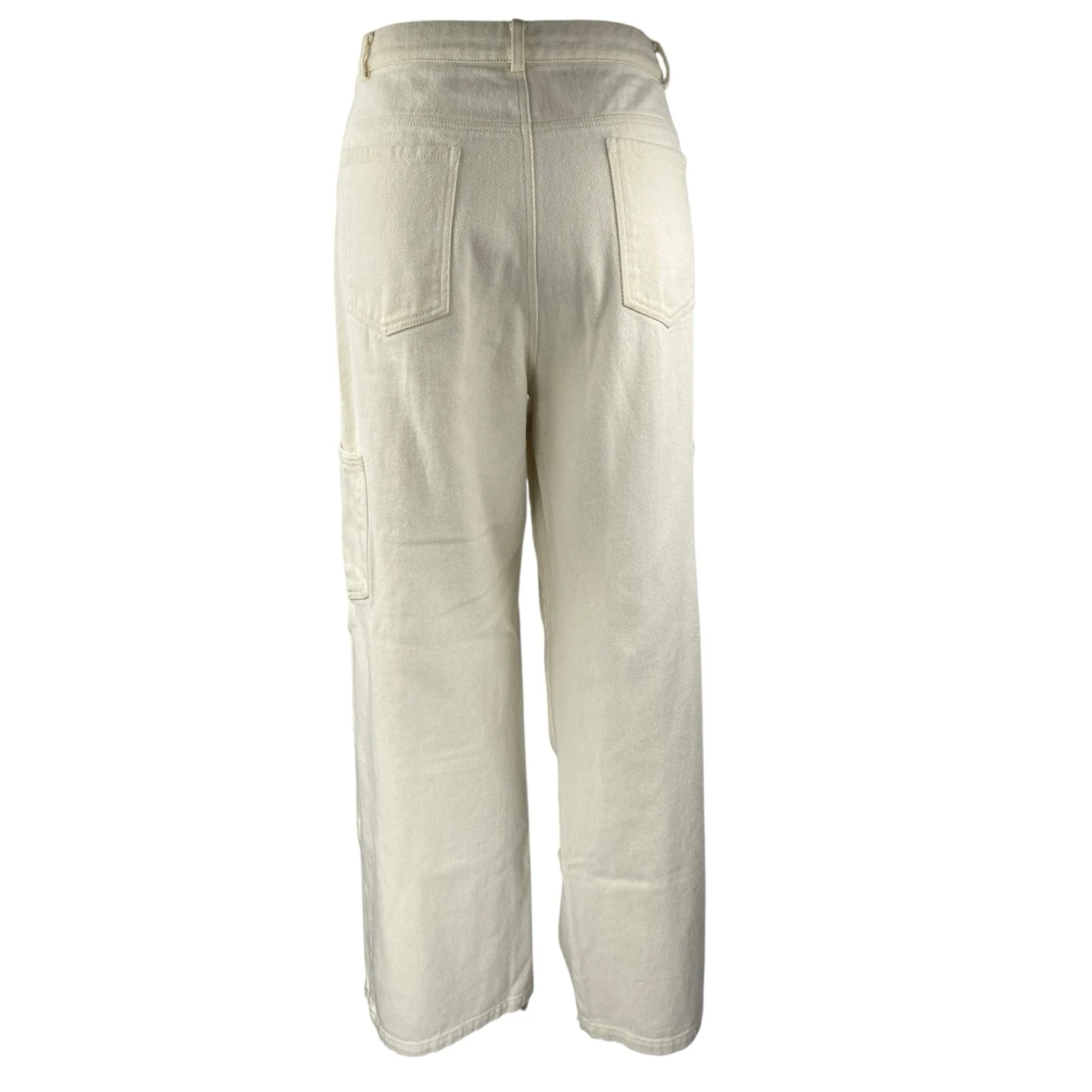Riley Hubatka x Peppermayo White High Waist Wide Leg Palazzo Trousers Pants Sz 8 - Image 3