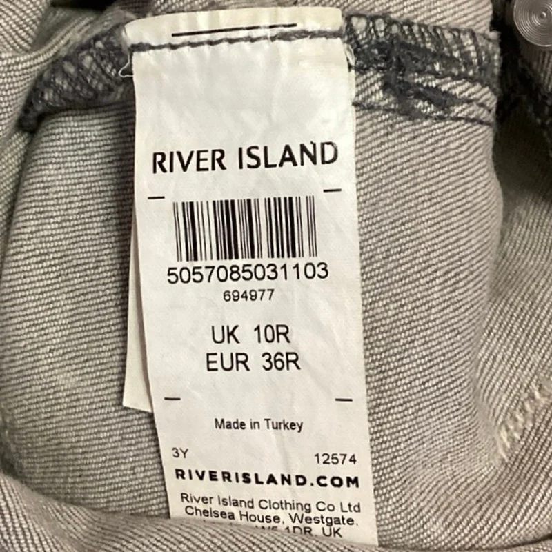 River Island Gray Acid Wash Mid Rise Cotton Stretch Denim Skinny Jeans Size 28 - Image 5
