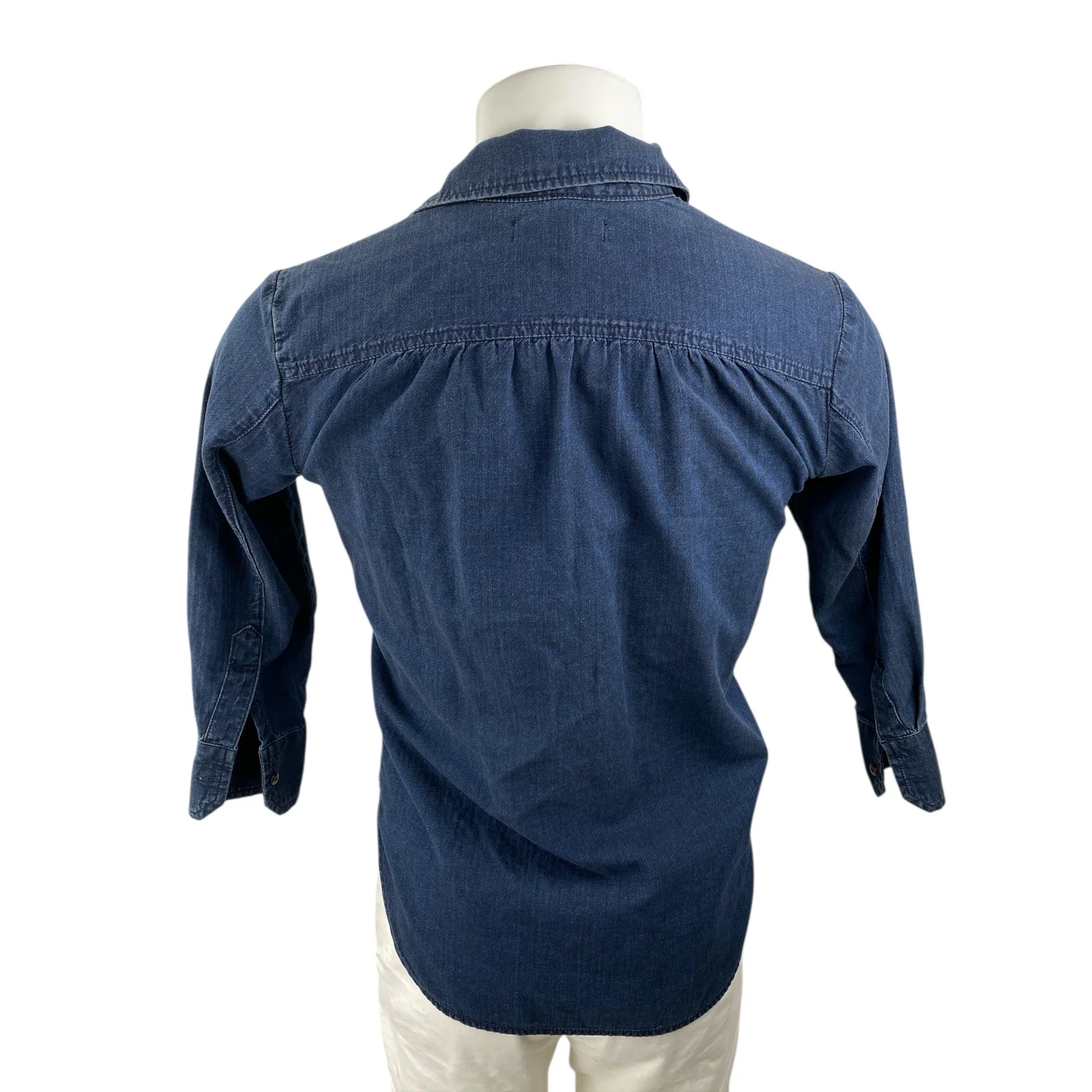 Rivet & Thread Men's Blue Long Sleeve Button Up Denim Jean Shirt Top Size XS - Image 2