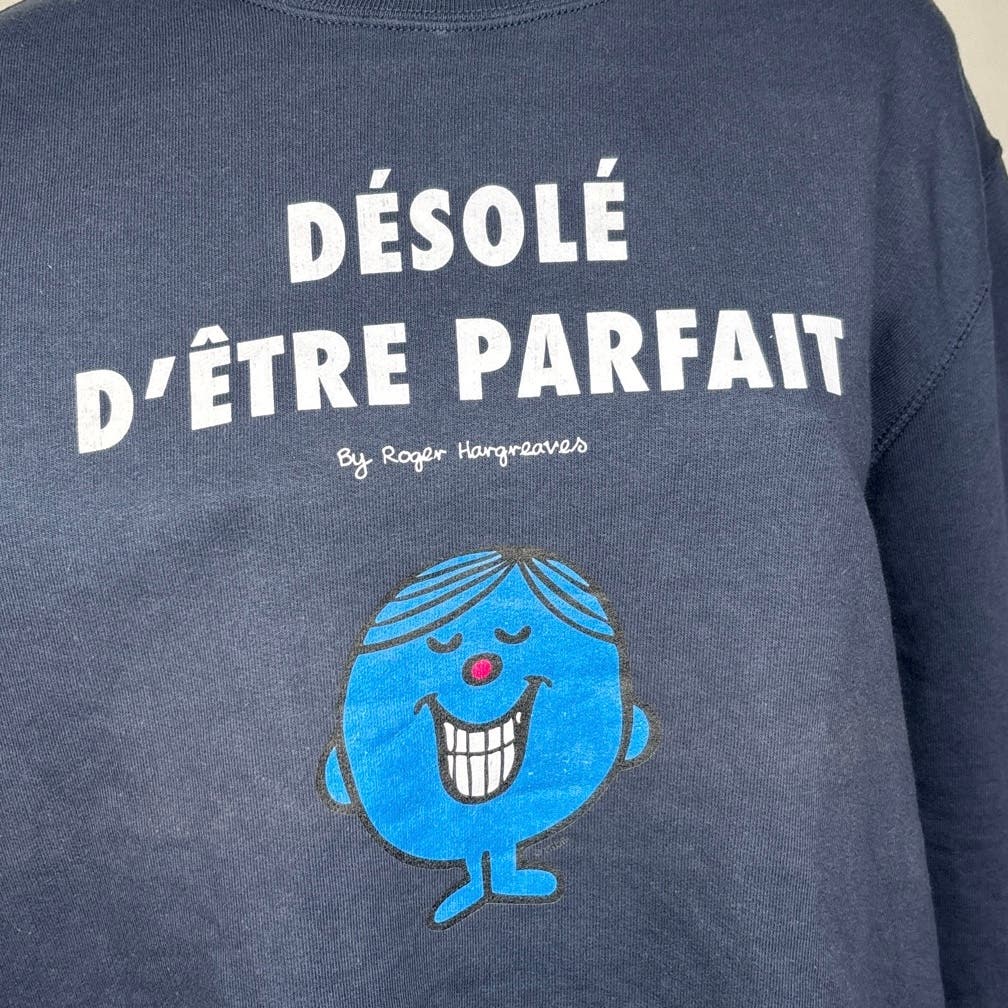 Roger Hargreaves Womens Blue Graphic Print Long Sleeve Humor Sweatshirt Size XL - Image 4