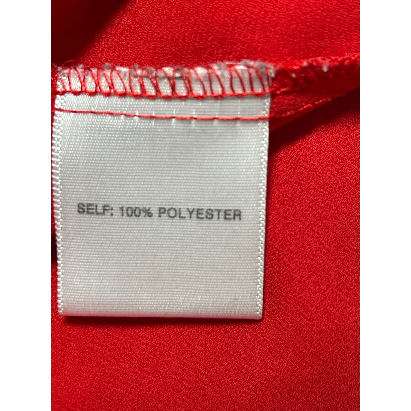 Rose & Olive Women's Red Sleeveless V-Neck Pleated Tank Shirt Blouse Top Size L - Image 4