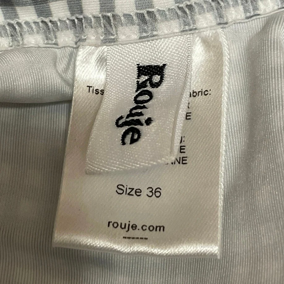 Rouje Women's Gray Button Gingham Check V Neck One Piece Swimsuit Swimwear 4 - Image 4
