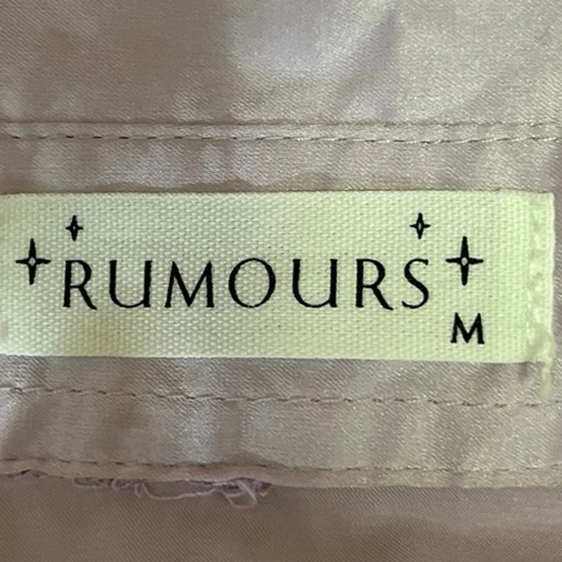 Rumours Purple Lilac Satin Faux Fur Trim Front Tie Crop Blouse Top Size M - Image 3
