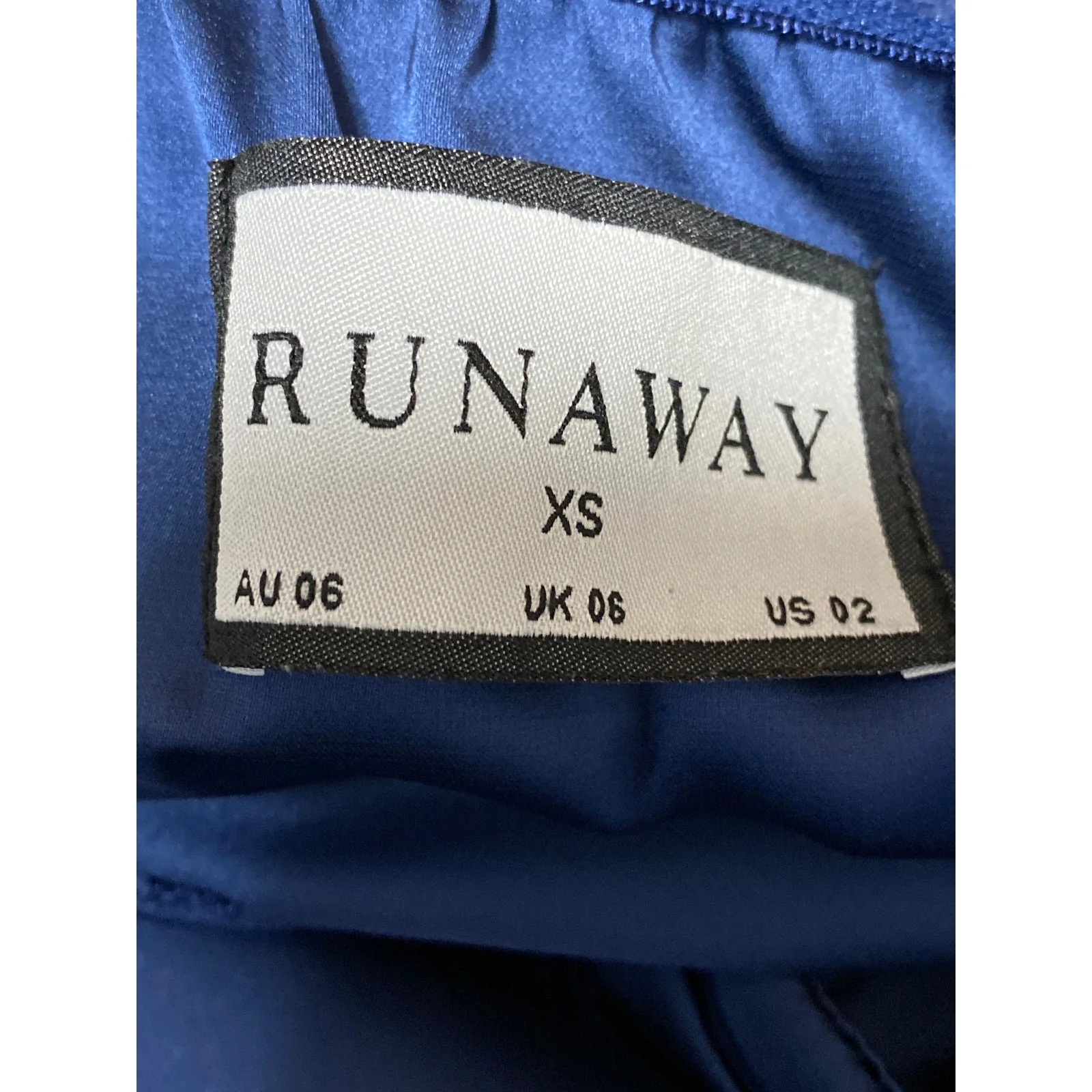 Runaway Blue Silk Satin Strapless Bandeau Bustier Cutout Maxi Dress Size XS - Image 5