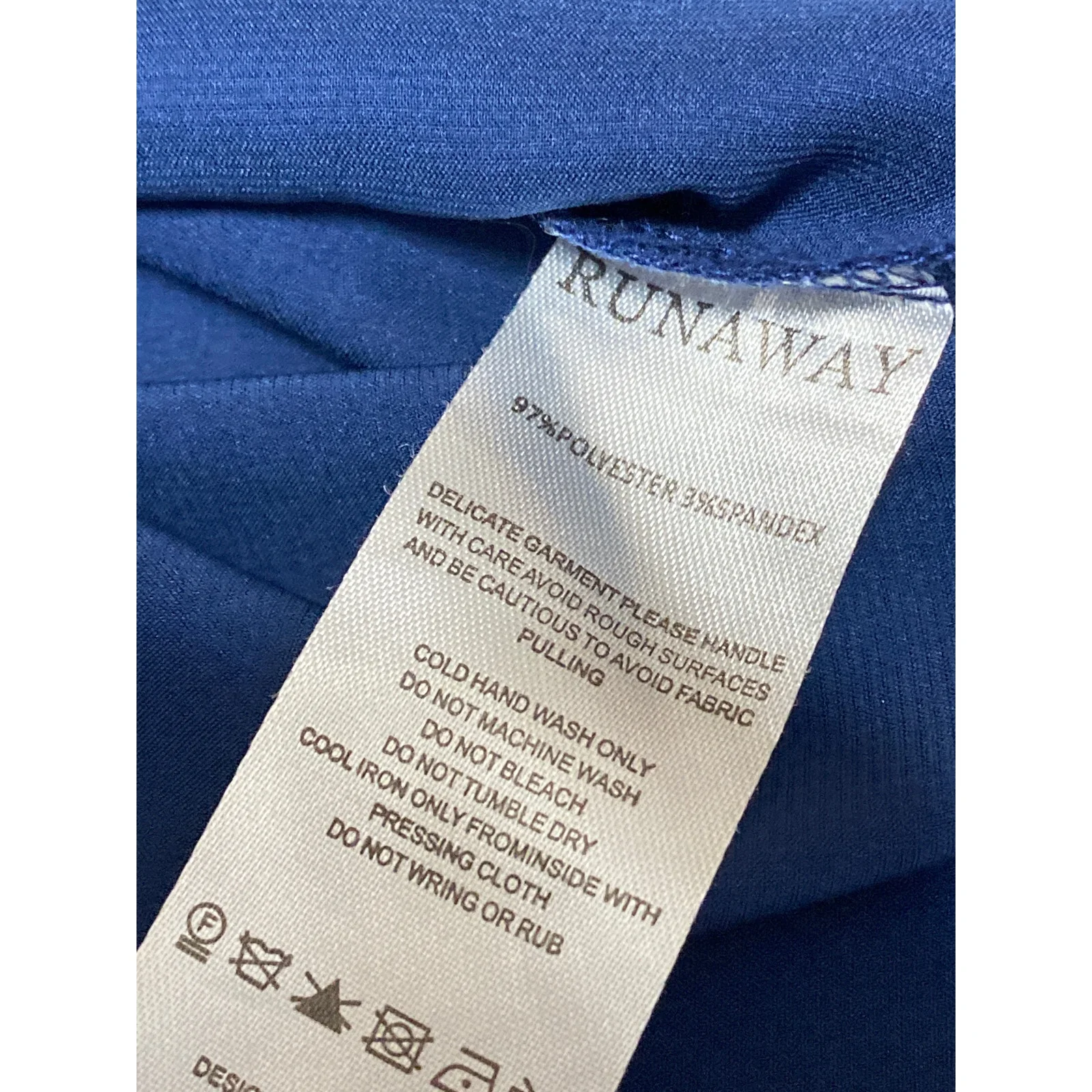 Runaway Blue Silk Satin Strapless Bandeau Bustier Cutout Maxi Dress Size XS - Image 6