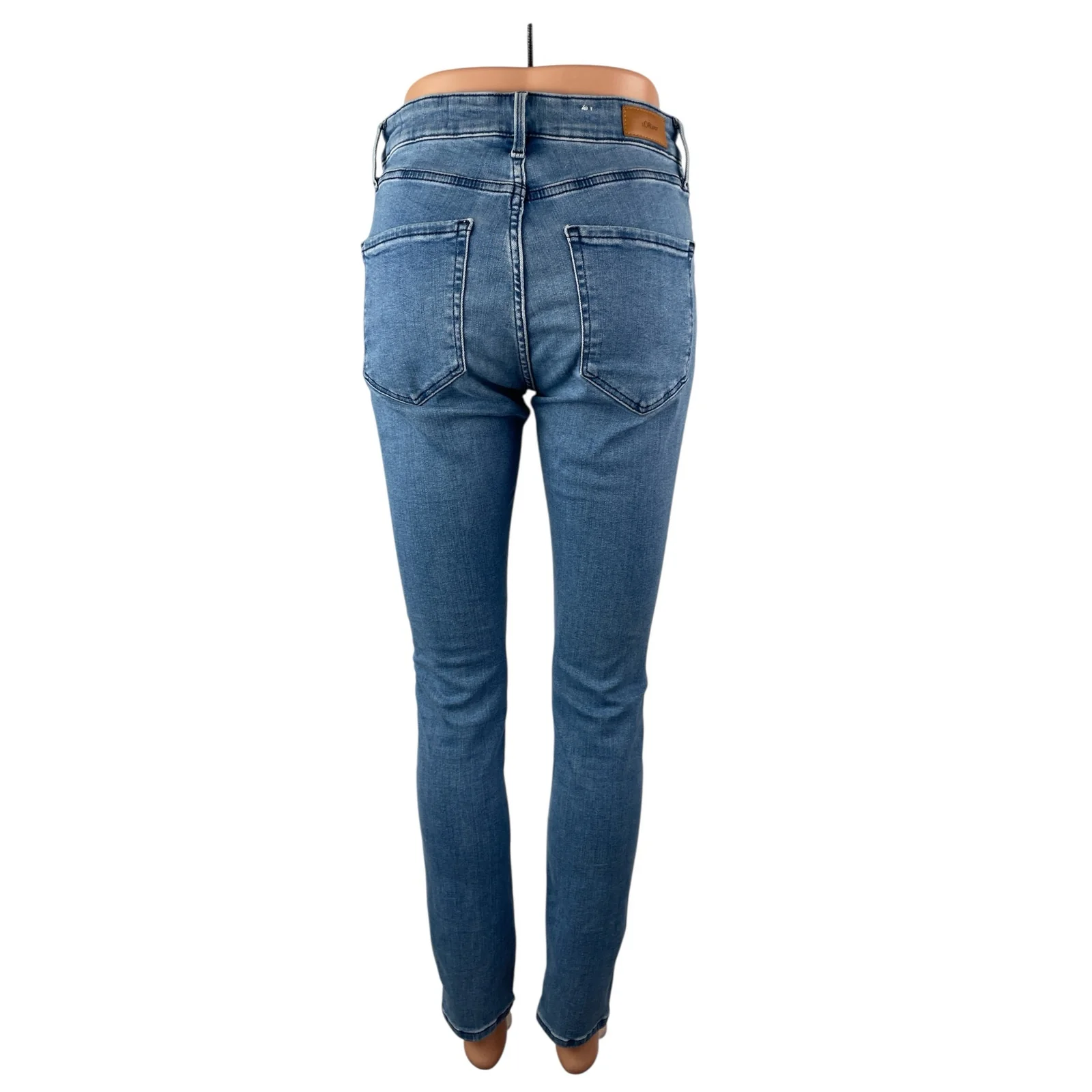 S.Oliver Women's Blue Medium Wash High Waisted Ankle Skinny Denim Jeans Size 36 - Image 4