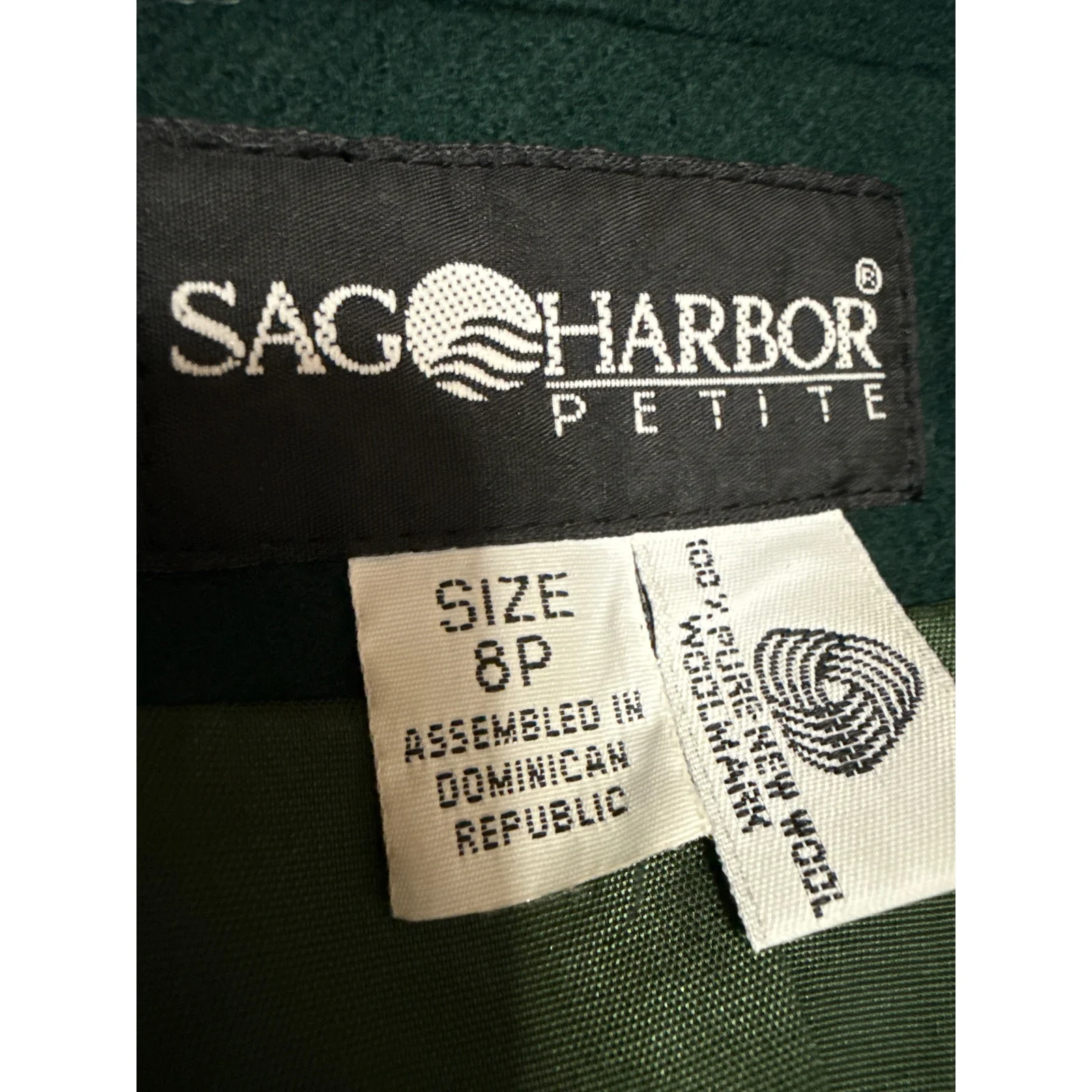Sag Harbor 100% Wool Green Notch Collar Button Long Sleeve Blazer Coat Jacket 8 - Image 3