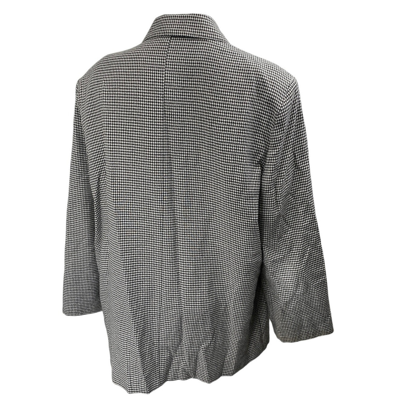 Sag Harbor Women Black White Houndstooth Long Sleeve Blazer Coat Jacket Size 16 - Image 2