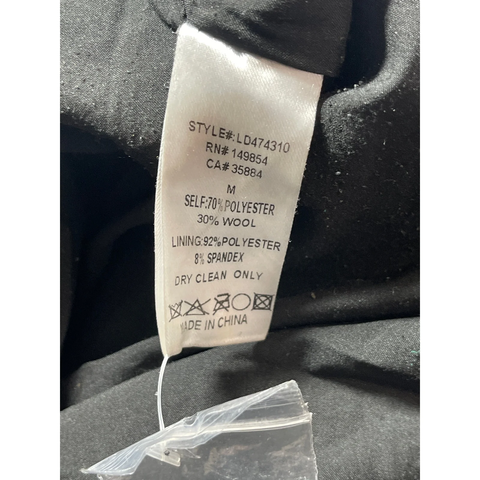 Sage The Label Gray Wool Plaid High Waist Palazzo Wide Leg Trousers Pants Size M - Image 4