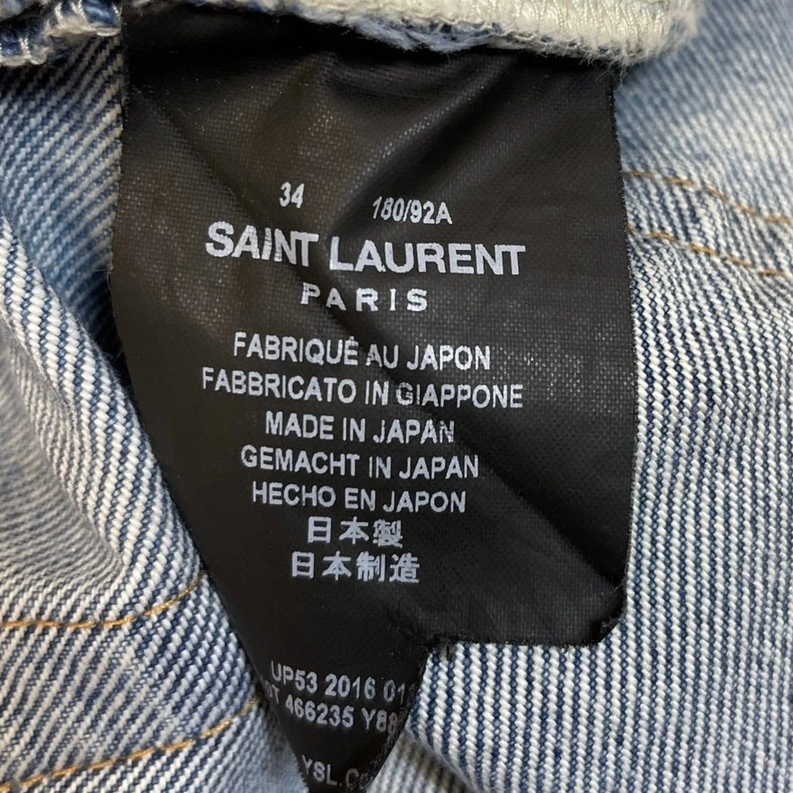 Saint Laurent Men's Blue High Waisted Relaxed Straight Denim Jeans Pants Sz 34 - Image 5