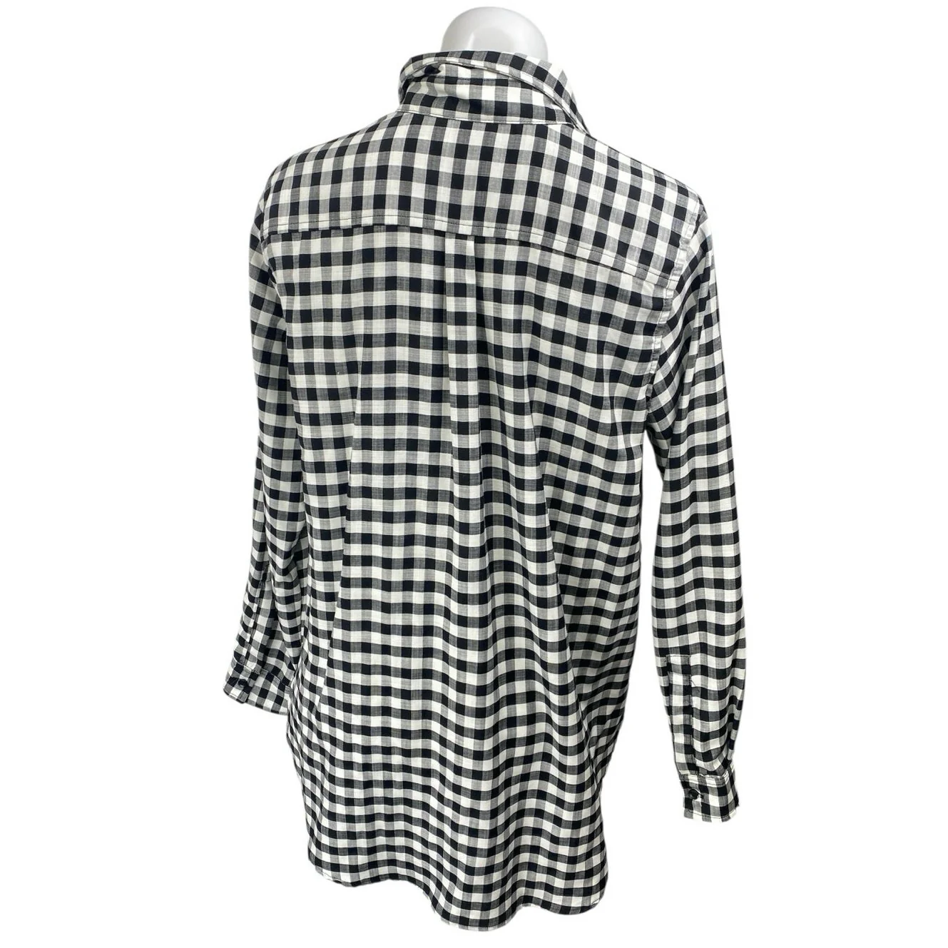 Salt Women's Black White Gingham Check Long Sleeve Button Up Shirt Top Size S - Image 2
