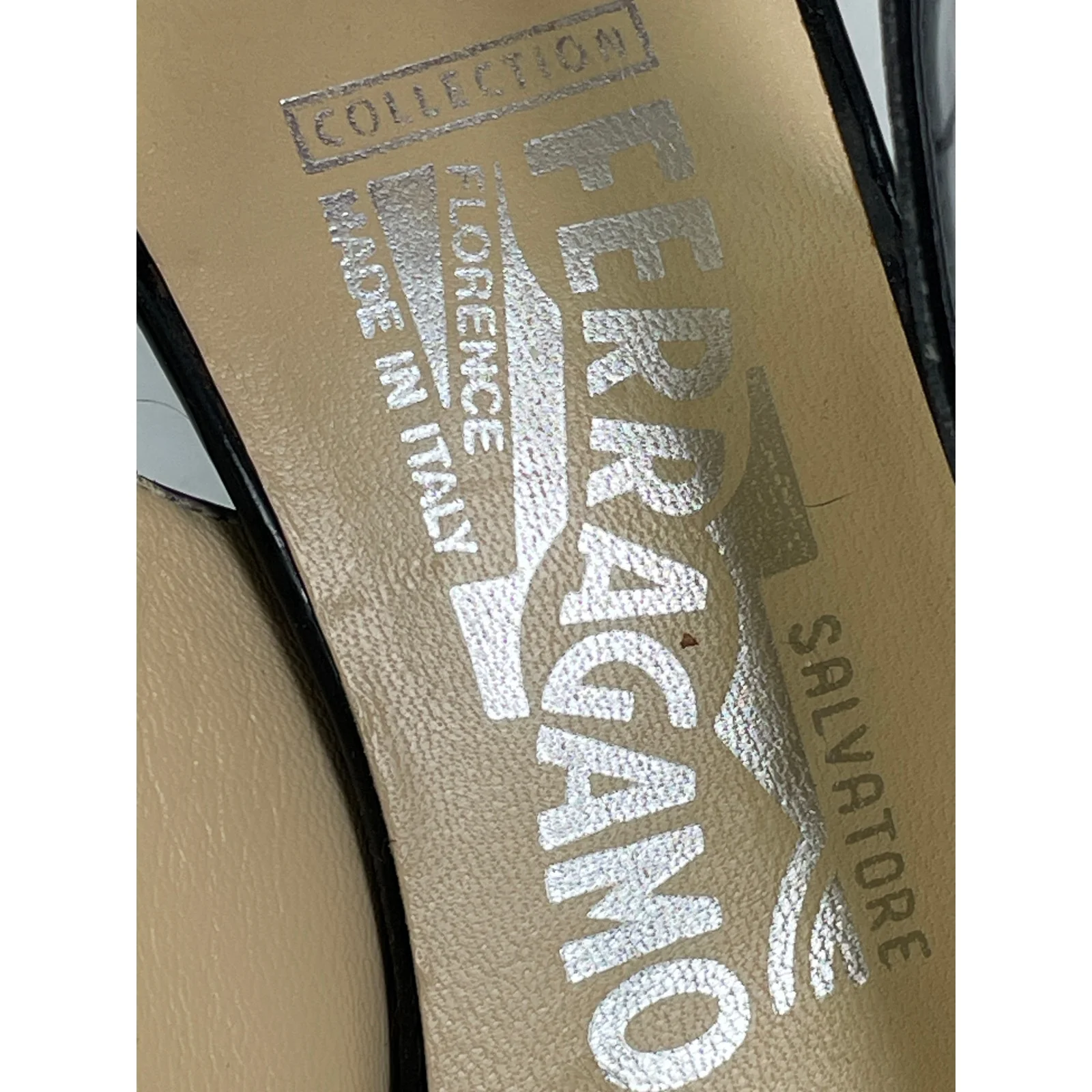 Salvatore Ferragamo Black Leather Open Toe Kitten Heels Slingback Sandals Sz 6.5 - Image 8