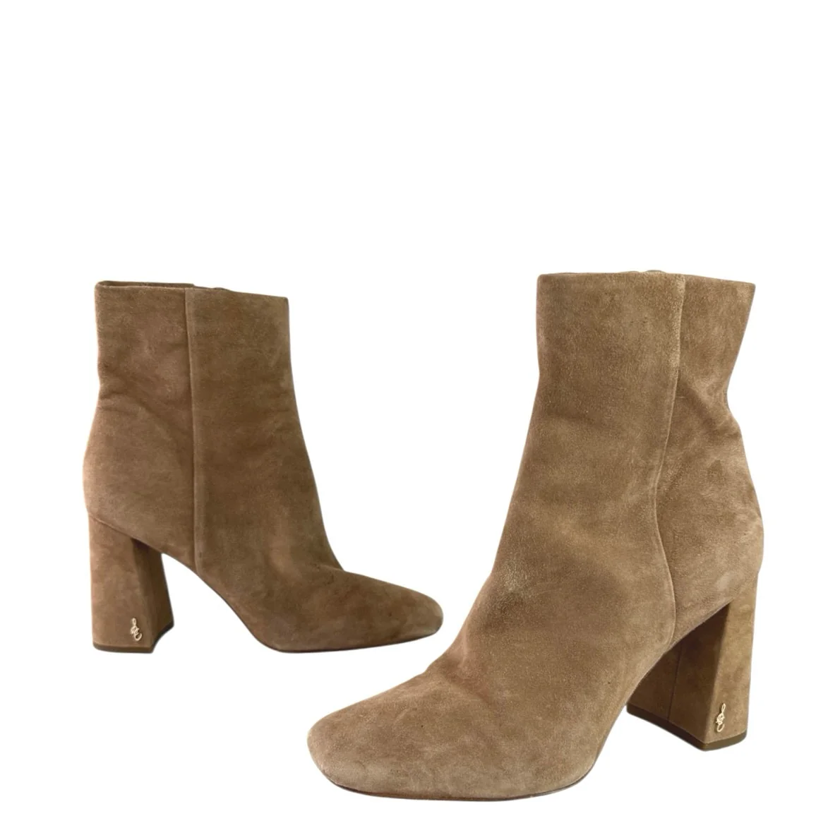 Sam Edelman Daria Women's Brown Suede Leather Square Toe Zipper Ankle Boots 8.5 - Image 5