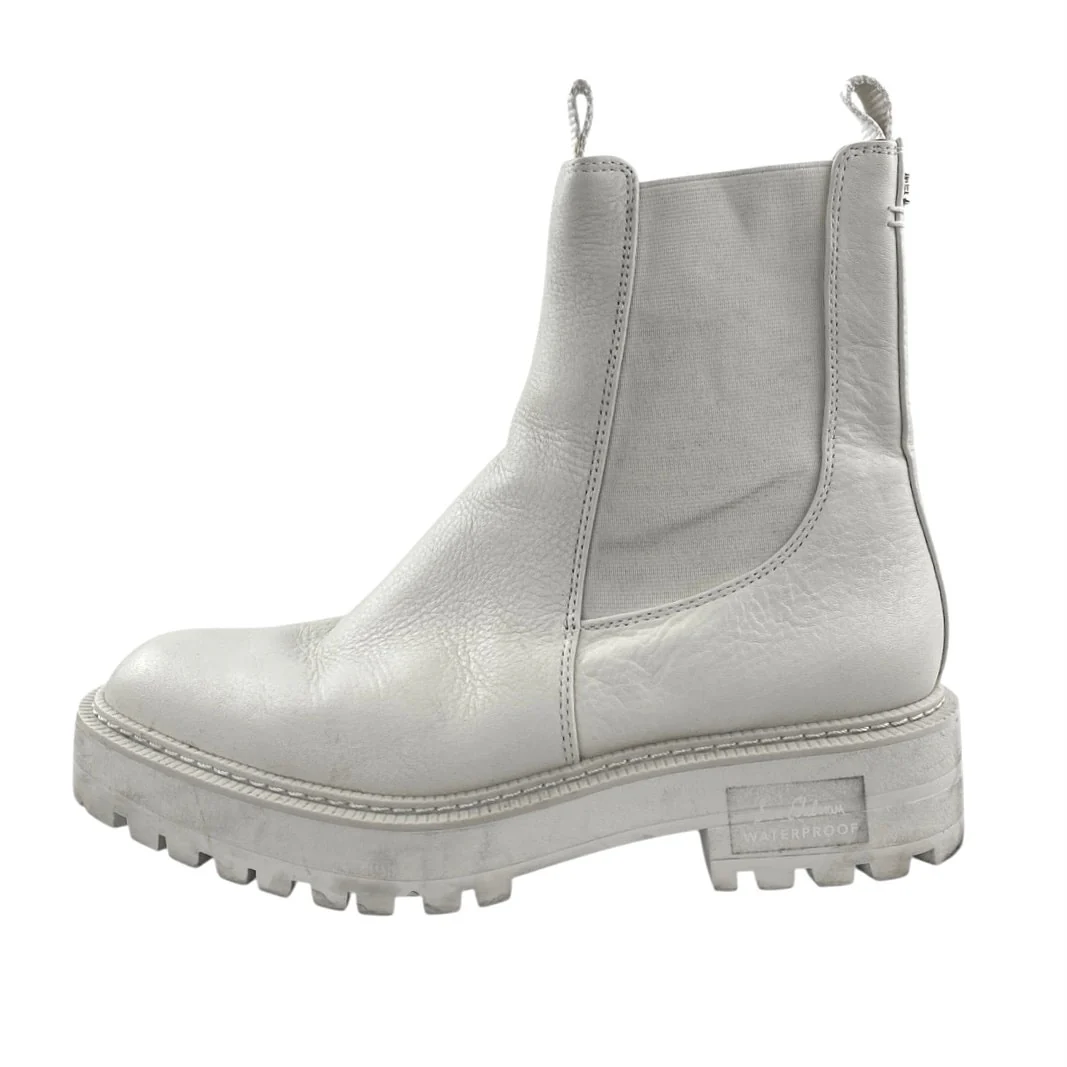Sam Edelman Laguna Women's Gray Leather Round Toe Platform Chelsea Boots Sz 8.5