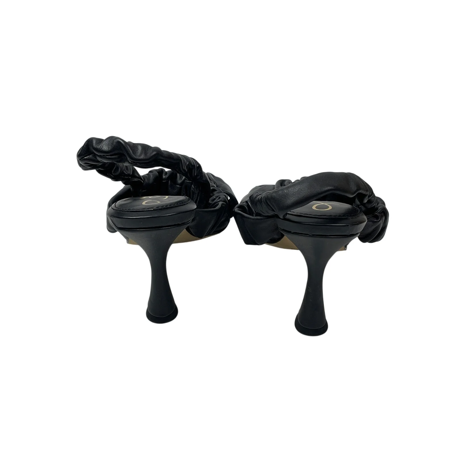 Sam Edelman Marlena Black Ruffle Ruched Slender Slingback Heel Sandals Size 7 - Image 3