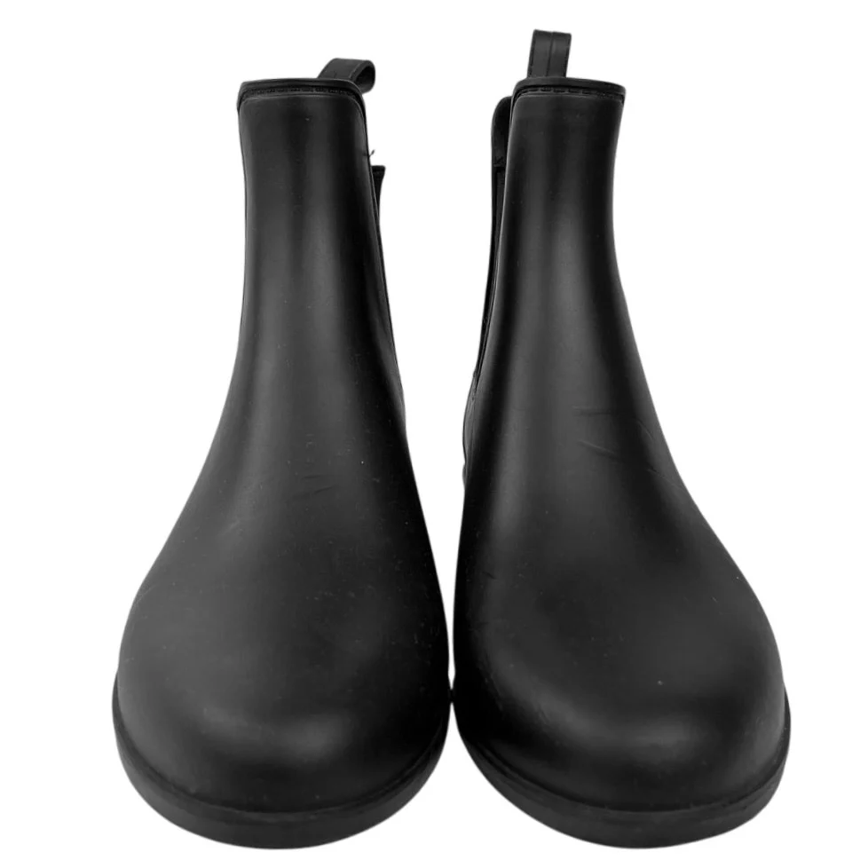 Sam Edelman Tinsley Women's Black Almond Toe Pull On Chelsea Ankle Rain Boots  8 - Image 2