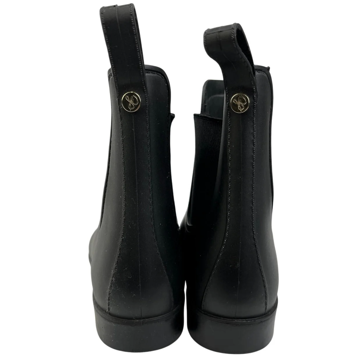 Sam Edelman Tinsley Women's Black Almond Toe Pull On Chelsea Ankle Rain Boots  8 - Image 3