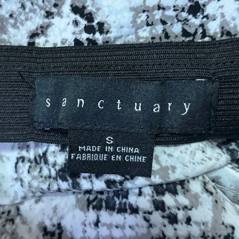 Sanctuary Black White Snakeskin Snake Animal Print Pull On Midi A-line Skirt S - Image 5