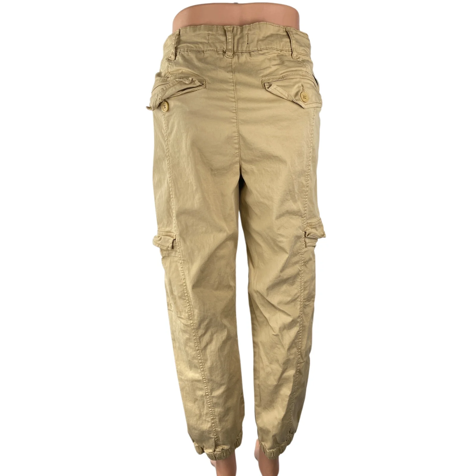 Sanctuary Women's Beige High Waisted Loose Fit Straight Trousers Cargo Pants 31 - Image 4
