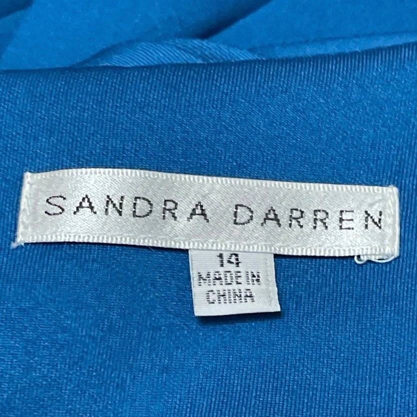 Sandra Darren Womens Blue Short Sleeve Back Zip Midi Mini Shift Bodycon Dress 14 - Image 4