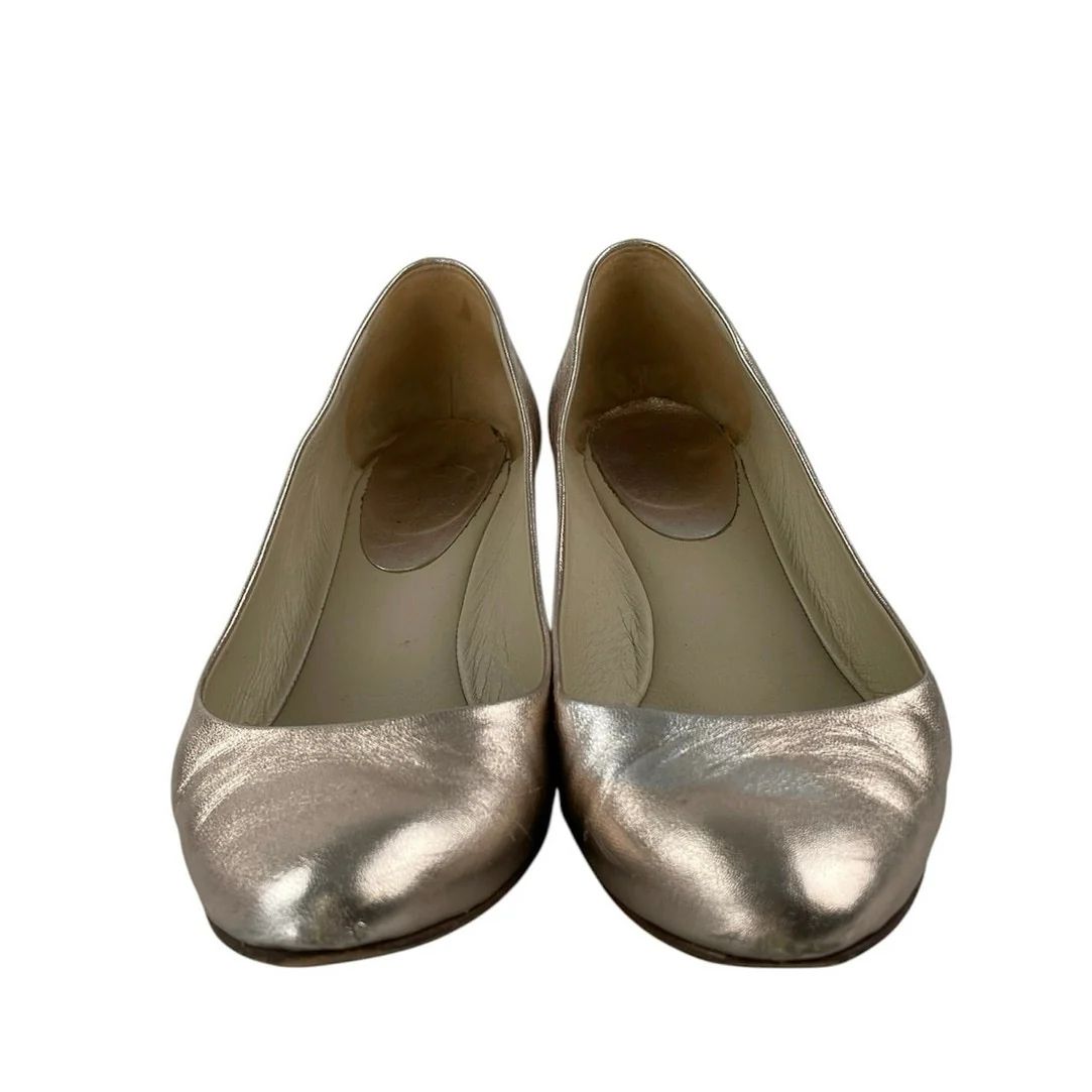Sant M Brera Metallic Silver Slip On Round Toe Low Block Heels Pumps Shoes 36.5 - Image 2