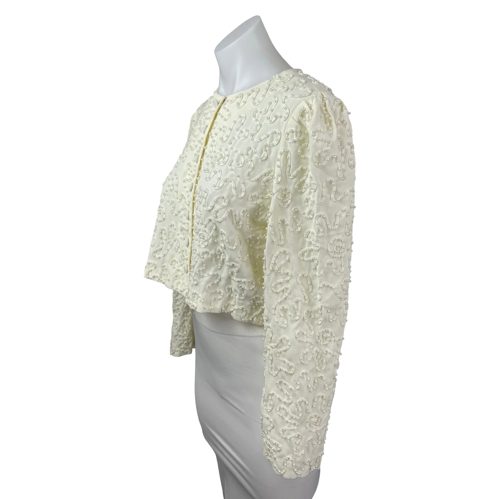 Sarah Elizabeth Petite Women's Beaded Button Down Crop Cardigan Sweater Top 12 - Image 2