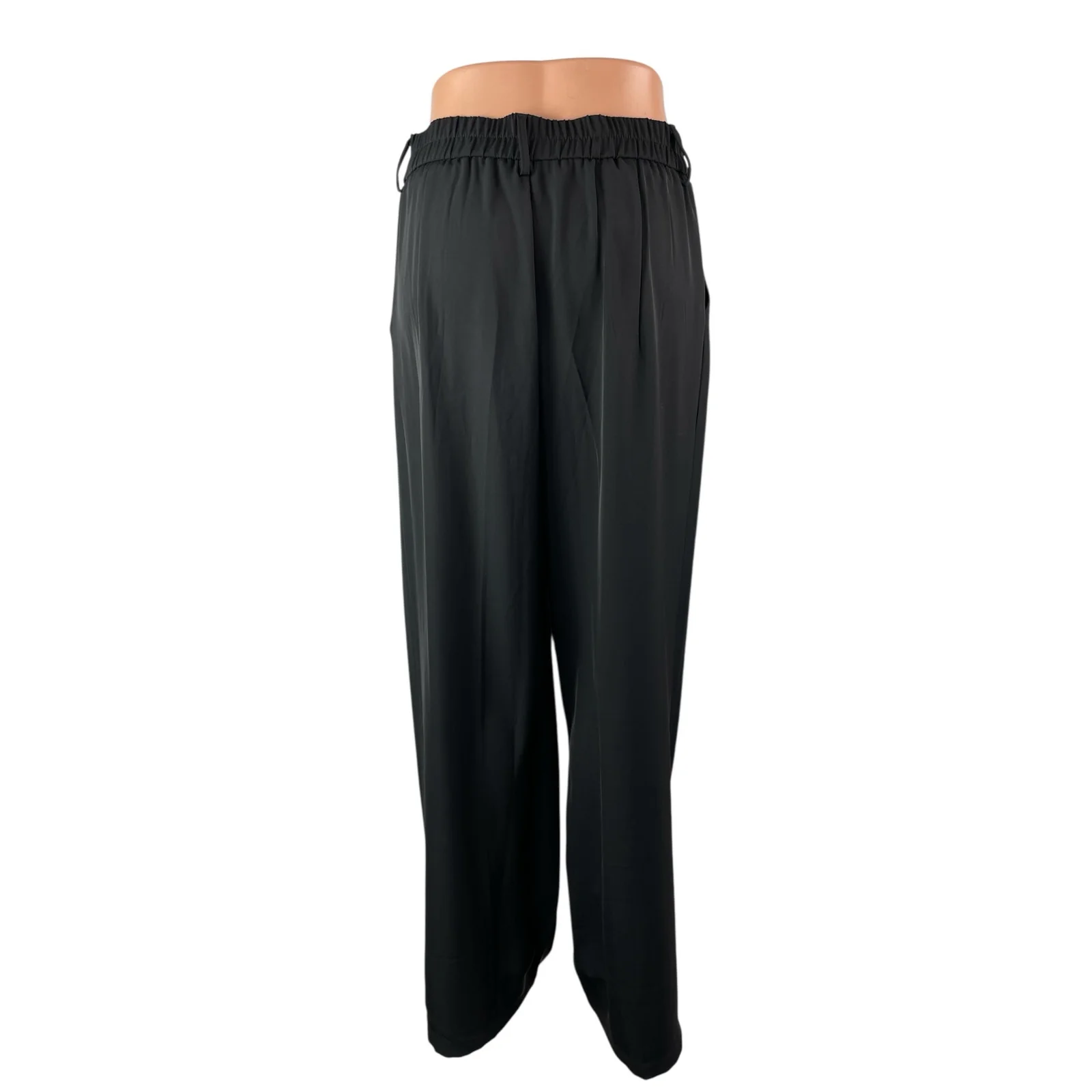 Sassy Zoey Women's Black High Waisted Pleated Wide Leg Trousers Dress Pants Sz M - Image 4