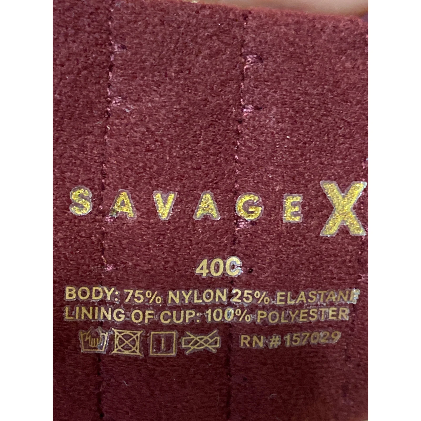 Savage X Fenty Brown Pink Metallic Underwire Adjustable Strap T-Shirt Bra Sz 40C - Image 4