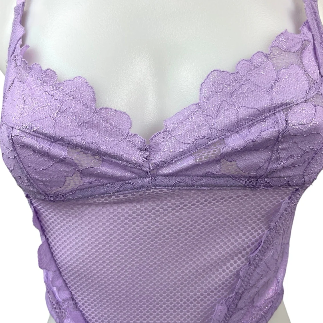 Savage x Fenty Rihanna Purple Floral Glow Lace Bustier Lingerie Camisole Top S - Image 3