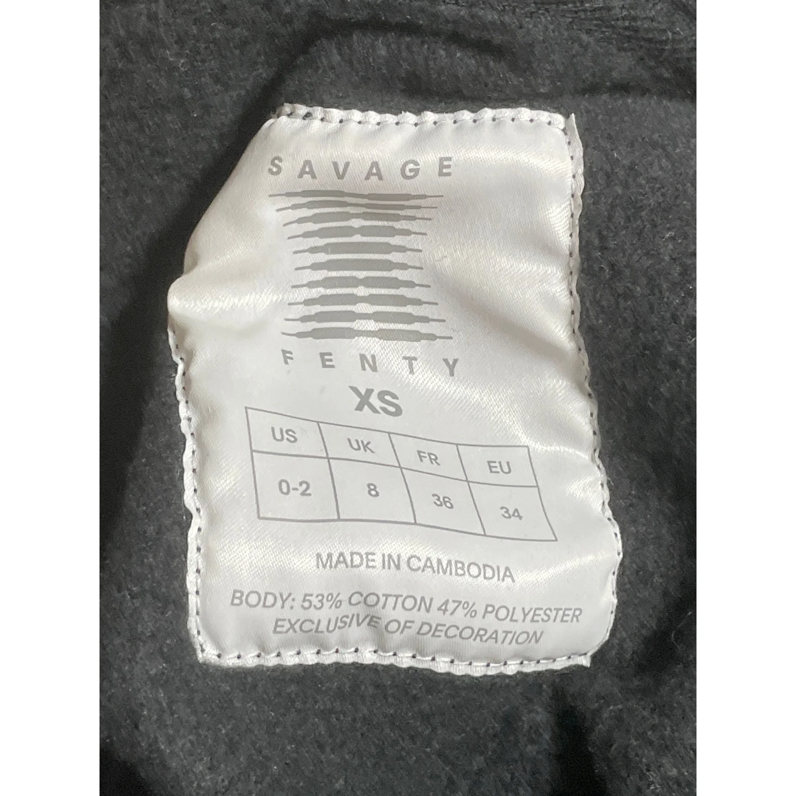 Savage X Fenty Women's Black Long Sleeve Crop Sweater Hoodie Sweatshirt Top 0-2 - Image 5