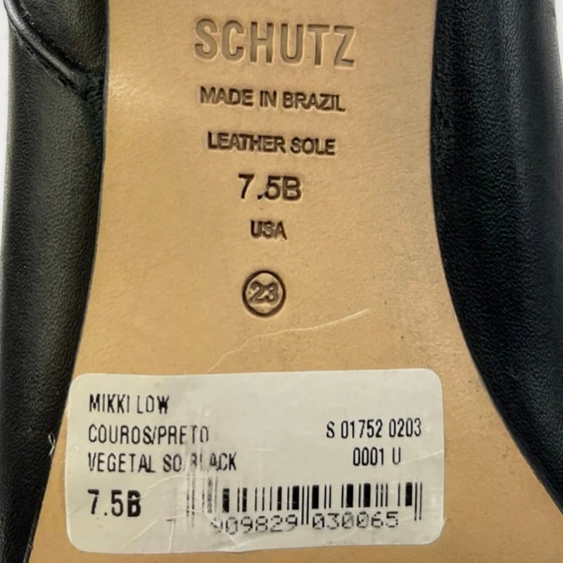 Schutz Mikki Low Black Leather Pointed Toe Zip Stiletto Heels Boots Bootie 7.5B - Image 6