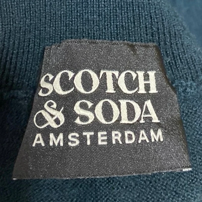 Scotch & Soda Men's Blue Wool Long Sleeve Turtleneck Knit Sweater Top Size M - Image 3