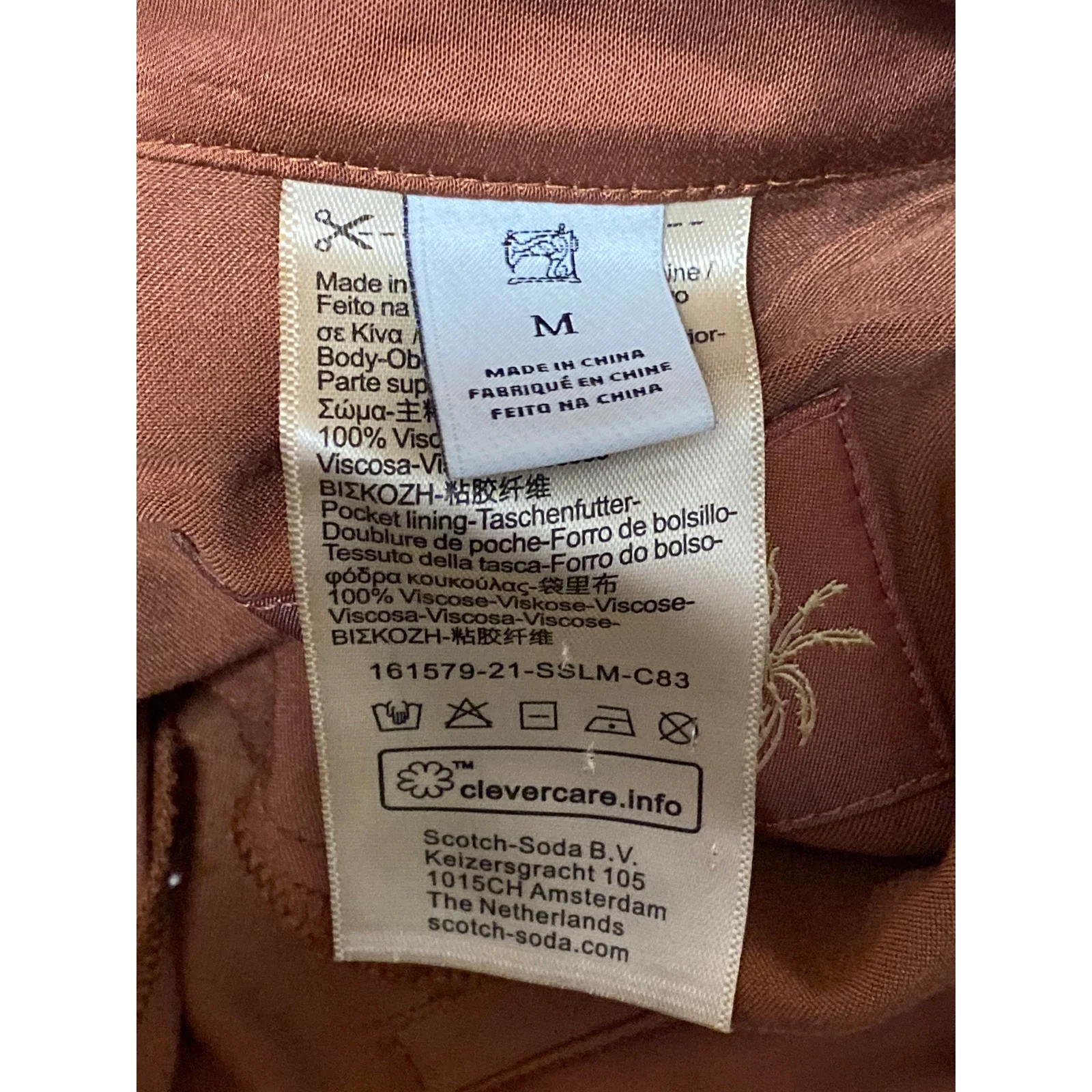 Scotch & Soda Women's Brown High Rise Elastic Waist Wide Leg Trousers Pants Sz M - Image 5