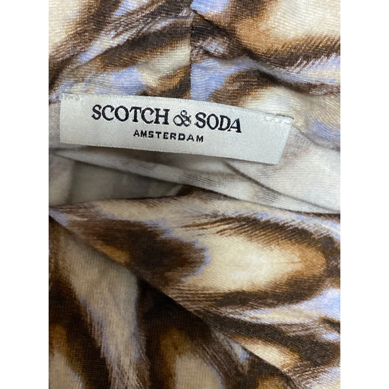 Scotch & Soda Women's Feather Print V Neck Long Sleeve Shirt Blouse Top Size S - Image 3
