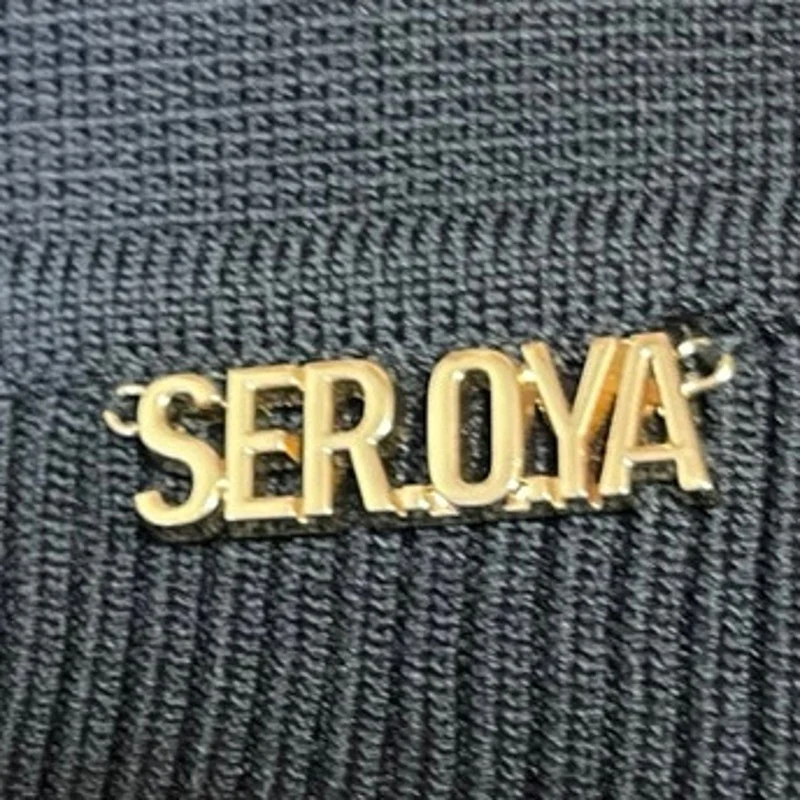 SER.O.YA Black Ribbed Button Up Collar Long Sleeve Polo Sweater Bodysuit Top XS - Image 4