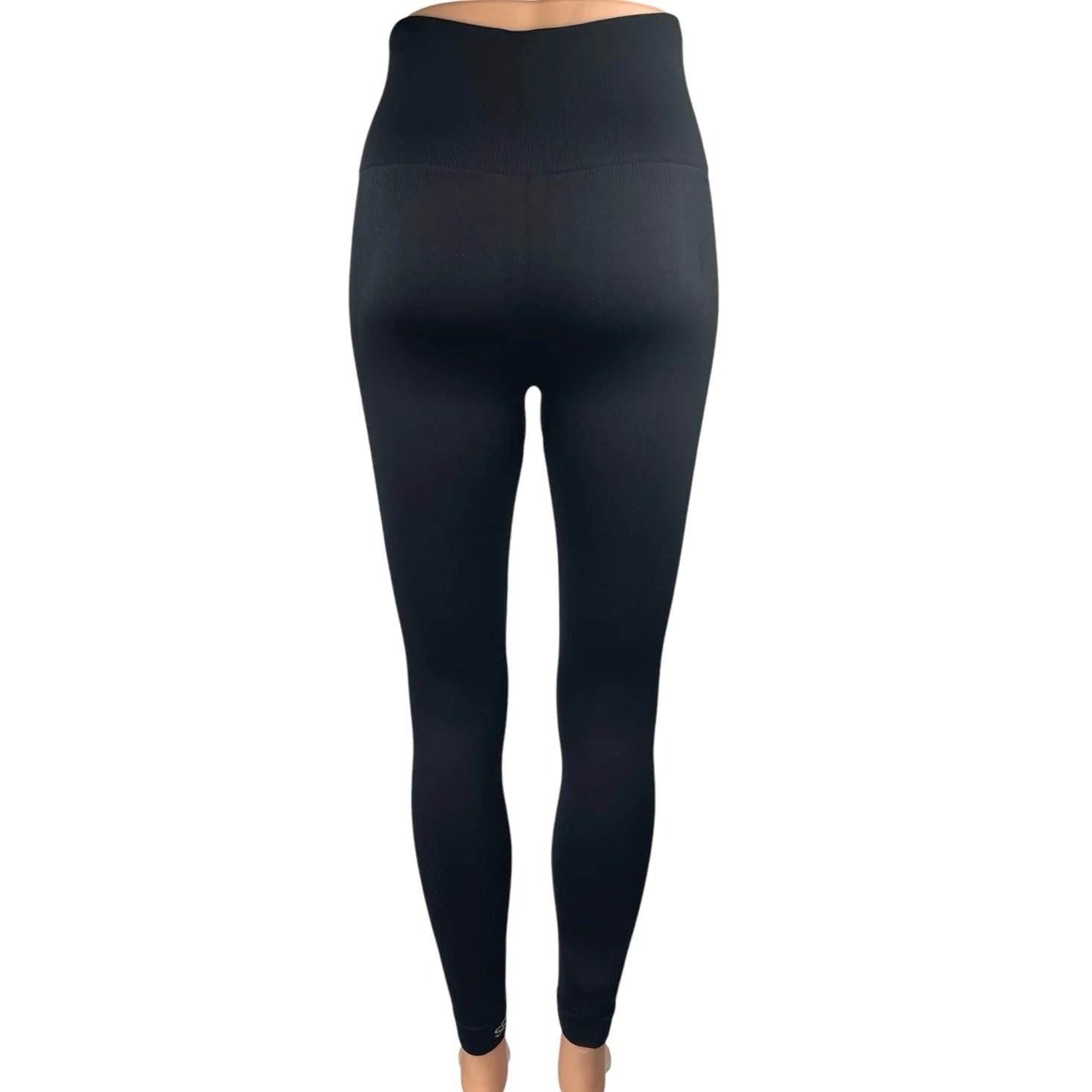Set Active Black Skinny Leg Mid Rise Stretch Athletic Yoga Gym Leggings Pants S - Image 3
