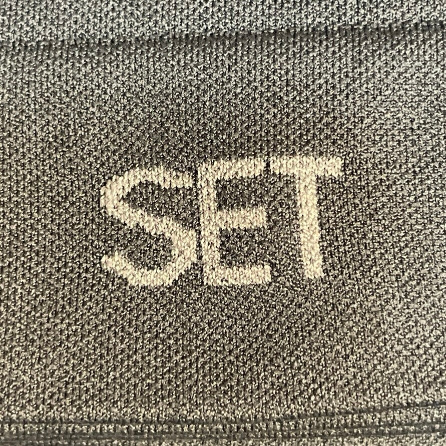 Set Active Blue Gray Ribbed Knit Yoga Sports Bra Biker Shorts Athletic Set Sz S - Image 6