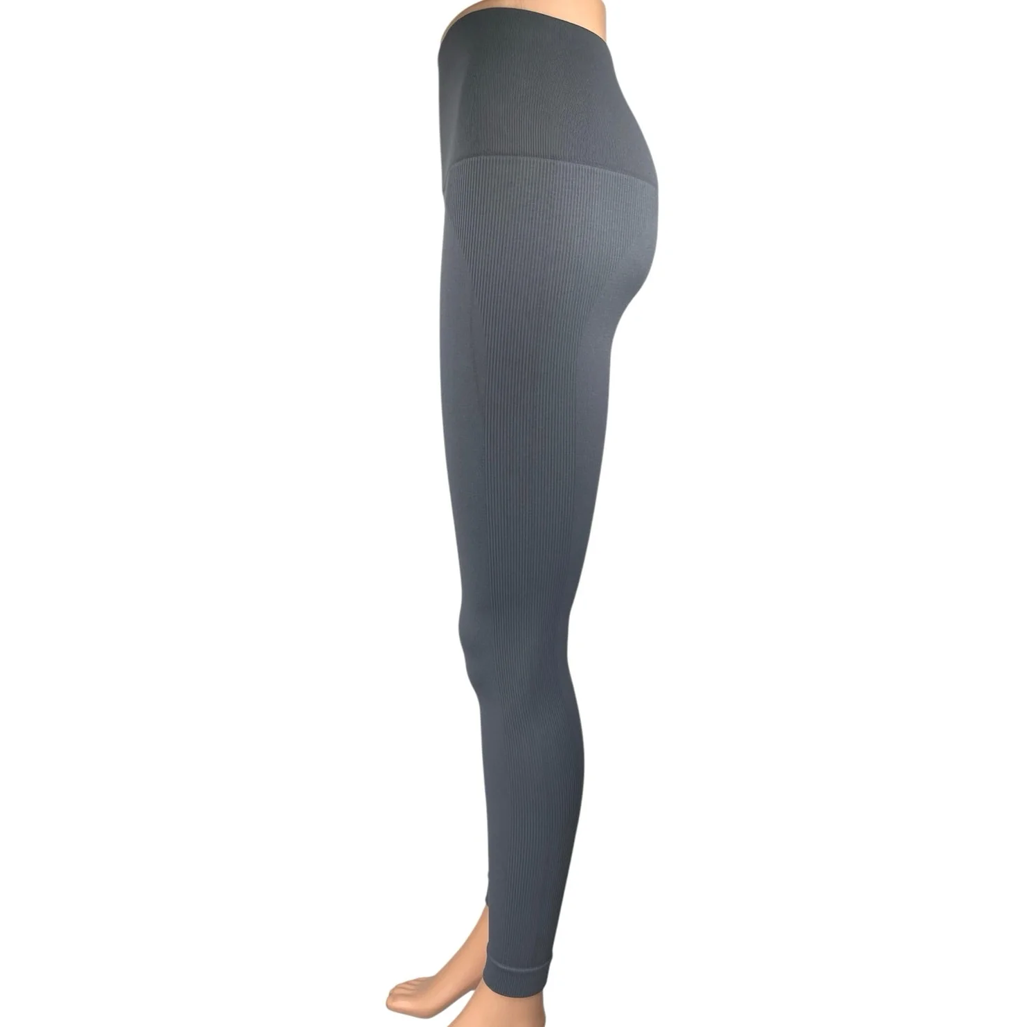 Set Active Blue Gray Skinny Leg Mid Rise Activewear Yoga Gym Leggings Pants Sz S - Image 2