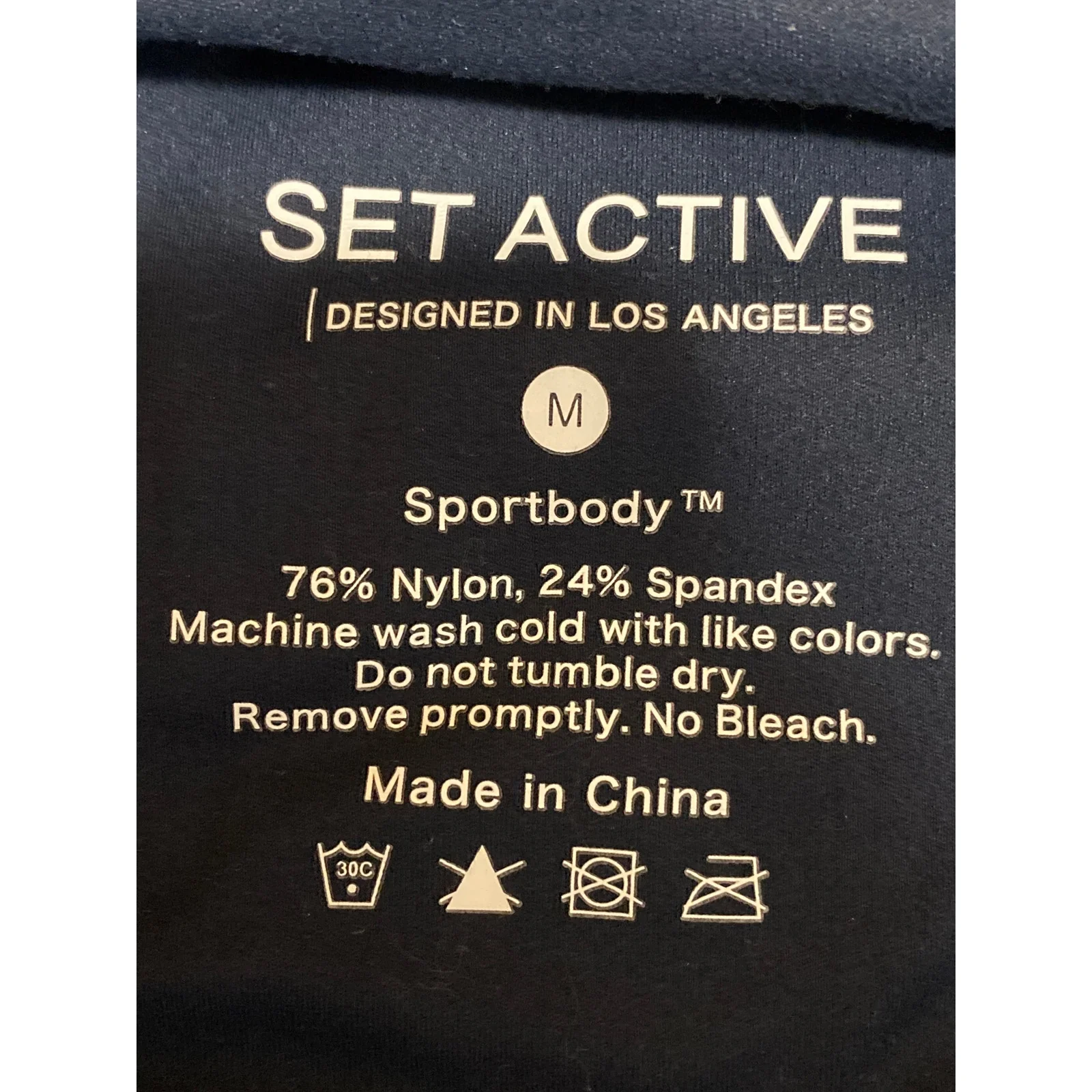 Set Active Navy Blue Racerback Yoga Workout Gym Athletic Sports Bra Crop Top M - Image 5
